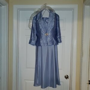 NEW Jackie Jon New York Periwinkle 2pc 3/4 Jacket Dress Size 6 Petite